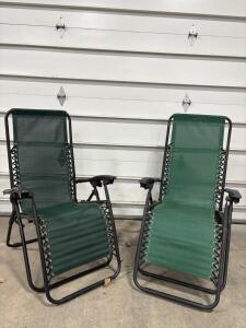 (2) Green Lounge Chairs