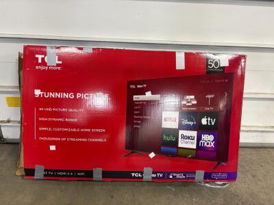 TCL 50S45 Roku TV, 50" 4K UHD, Dolby Audio, HDMI x4, Smart TV Features