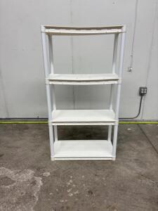 Sterilite 4-Shelf Freestanding Unit, Plastic, White, 56" Tall