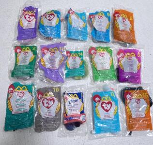 McDonald's Ty Beanie Babies Lot of 15, Sealed, Includes Millennium Princess Barbie