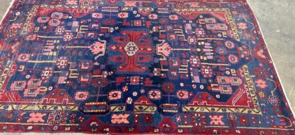 5&rsquo;x103&rdquo; red and Blue Rug - Needs Cleaning