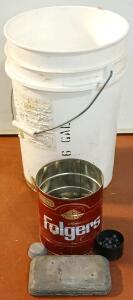 Molded Lead, Tire Balance Lead & 6-Gallon Bucket (+17 LBS Lead)