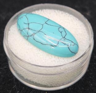(1) 16.40 Ct. Turquoise Gemstone Oval Cabochon
