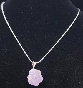 (1) Natural Brazilian Amethyst .925 Necklace