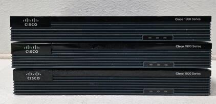 (3) Cisco 1900 Series CISCO1921/K9 v04 Integrated Services Router