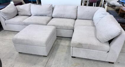 Thomasville Sectional Sofa Set with Ottoman, Model 1695478,