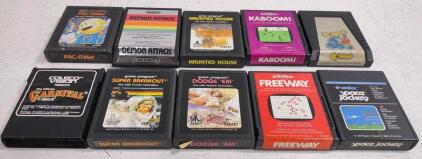 Lot of Vintage Atari 2600 Game Cartridges Featuring: Sears Tele-Games&reg;-"Pac-Man", Atari&reg; IMAGIC-"Demon Attack", 1983 "Q*bert&trade;" & Much More