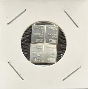Valcambi Suisse 1g Fine Silver Bullion Bars, 999.0 Purity