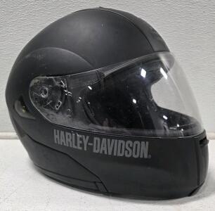 Harley Davidson Motorcycle Matte Black Full Face Modular Helmet Size S HD-H05