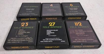 Vintage Atari 2600 Sears Tele-Games Bundle Featuring: "Space Invaders", "Warlords", "Target Fun" & More