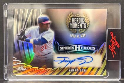 Leaf Heroic Moments Sports Heroes Sammy Sosa Autographed Card 7/9