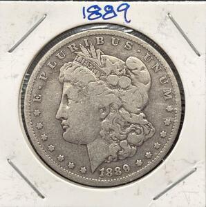 1889 Morgan Dollar, One Dollar, 90% Silver, U.S. Mint