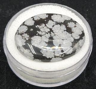 (1) 39.80 Ct. Natural Snowflake Obsidian Gemstone Cabochon
