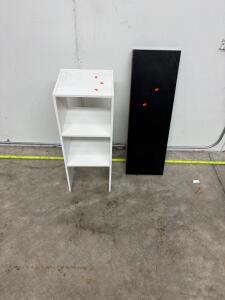 IKEA Wall Shelf and Panel, White and Black, MDF Laminate, 2 Shelves