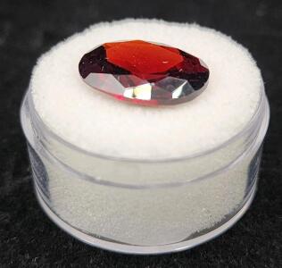(1) 10.45 Ct. Pigeon Blood Red Ruby VVS Faceted Diamond Cut Gemstone