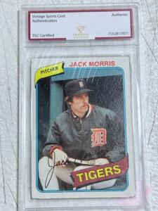 1978 Topps Jack Morris Detroit Tigers Vintage Card, TGC Certified Authentic