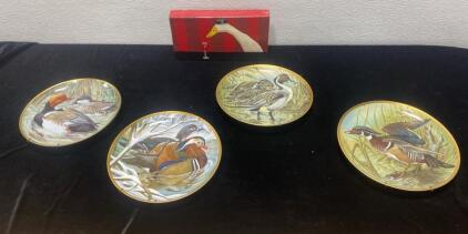 (4) Franklin Porcelain Water Birds of The World Collectable Plates