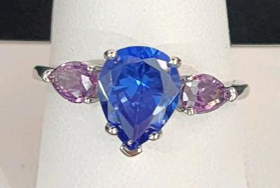 (1) Size 10 Blue Sapphire And Amethyst Ring