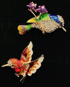 (2) Beautiful Hummingbird Pins