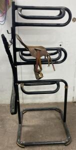 Saddle Rack Black 69&rdquo; Tall - Small Leather Saddle