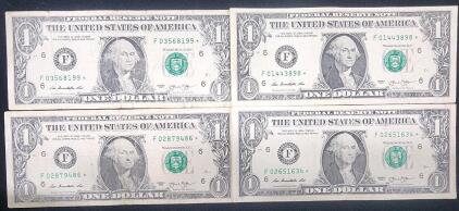 (4) Series 2013 United States One Dollar Star Federal Reserve Notes