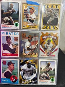 Binder of Pittsburgh Pirates HOF/Stars Baseball Cards (100)<br/>- Roberto Clemente, Barry Bonds, etc.