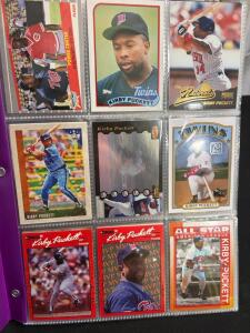 Binder of Minnesota Twins HOFIStars Baseball Cards (100)<br/>- Kirby Puckett, Joe Mauer, Harmon Killebrew, etc.
