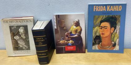 Art Books - Art of Audubon - Grays Anatomy 28th Edition- artwork of Vermeer and Frida