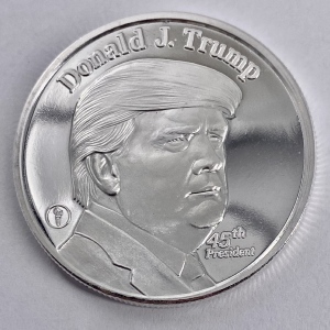 One Troy Ounce .999 Fine Silver Donald J. Trump Round