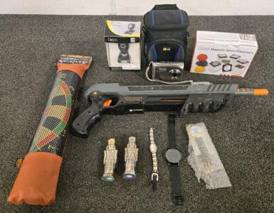 Assorted Merchandise Lot &ndash; Digital Camera, USB Webcam, Wristwatches, A-Salt-Rifle, Spice Dispensers & More