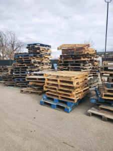 LOT OF Assorted 50 Wooden Pallets