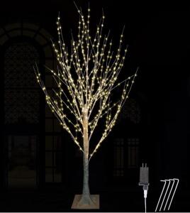(3) 4FT Lighted Birch Tree 500 LED With Twinkle Lights And Twinkling Or Steady Function For Selected