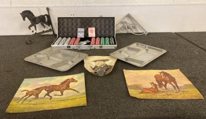 Poker Set With Case - Metal Food Trays - and More