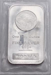 One Troy Ounce 999+ Fine Silver Bar