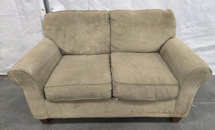 Beige Fabric Loveseat 61" x 3' x 37"