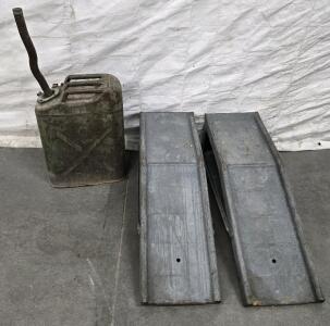 Metal Ramps & Vintage Metal Gas Can