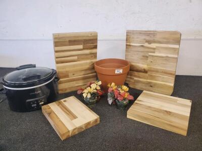 Set of 4 Mixed Size Wooden Cutting Boards/Butcher Block Panels, Laminate Construction