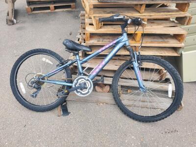Nishiki Pueblo 24 Youth Mountain Bike, 18-Speed, 24" Wheels, Rigid Steel Frame, Blue/Graphics