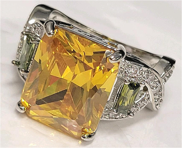 (1) Amber Citrine Ring, Size 8