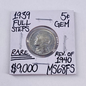 1939 MS68FS Rare Full Steps Rev 1940 Nickel