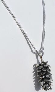 (1) Tibetan Silver Pinecone 24" Necklace