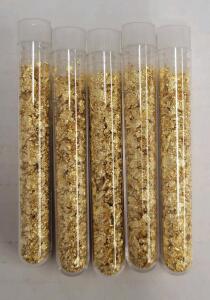 (5) Vials Of Gold Flake/Leaf Gold