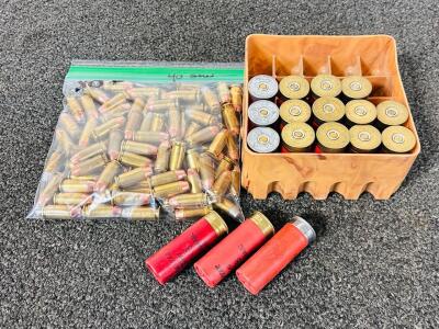 Bag With Mixed S&W Ammo and (17 Rnds) Of 12 Gauge Shotgun Cartridges