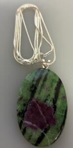 92.50 ct. Natural RedRuby An Fuchsite GemStone &bull;925 Necklace