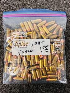 100+ .40 S&W 155gr Hollow Point Ammo, Federal & Winchester Mixed Brass, Bulk Ziploc