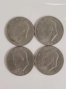 (4) 1971 Eisenhower Dollars