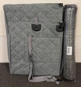 (1) LUMI Outdoor Doormat in Grey And (1) Upgraded FFBKIAI Dog Car Seat Cover In A Large Size