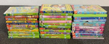 24 Kids&rsquo; Animated DVD Lot: LeapFrog Learning, Dora Explorer, Angelina Ballerina, Wonder Pets