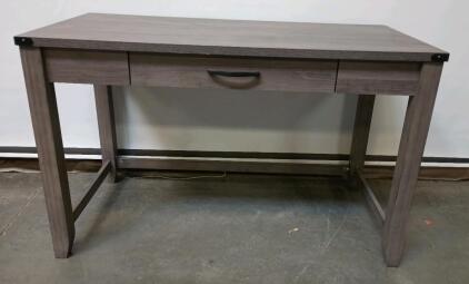 Gray Desk With One Middle Drawer L=47" W=24" H=29 1/2"