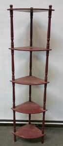Wooden 5-Tier Corner Stand, 12" From Corner To Edge, 60" Tall
